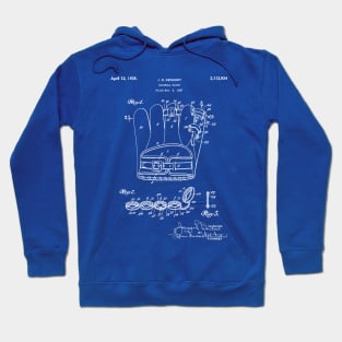 Baseball Glove Patent - Baseball Art - Blueprint Hoodie